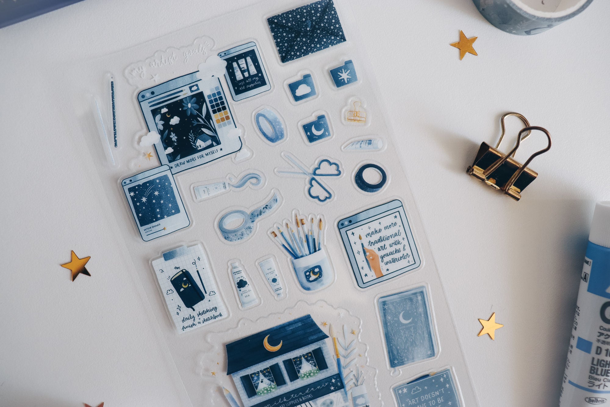 Clear Vinyl Sticker Sheet - Starry Art Supplies and Stationery