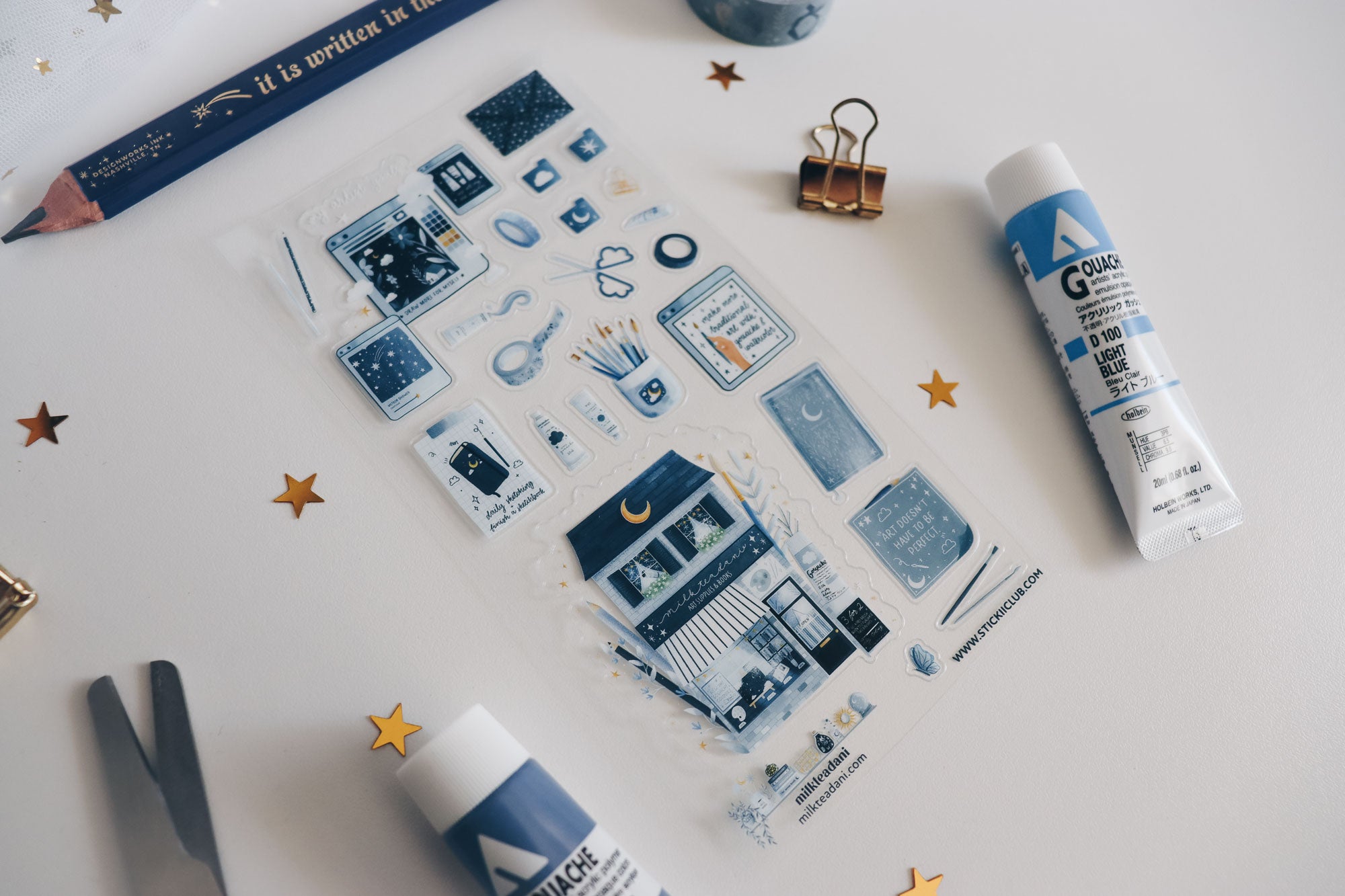 Clear Vinyl Sticker Sheet - Starry Art Supplies and Stationery