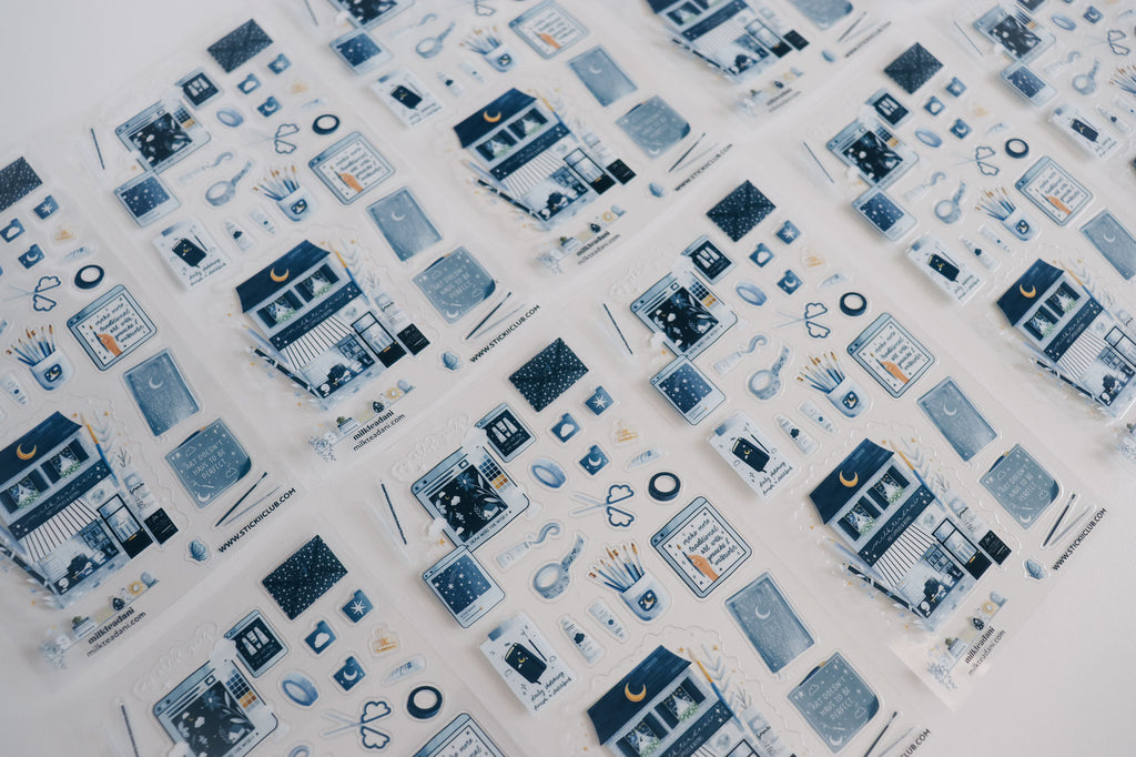 Clear Vinyl Sticker Sheet - Starry Art Supplies and Stationery