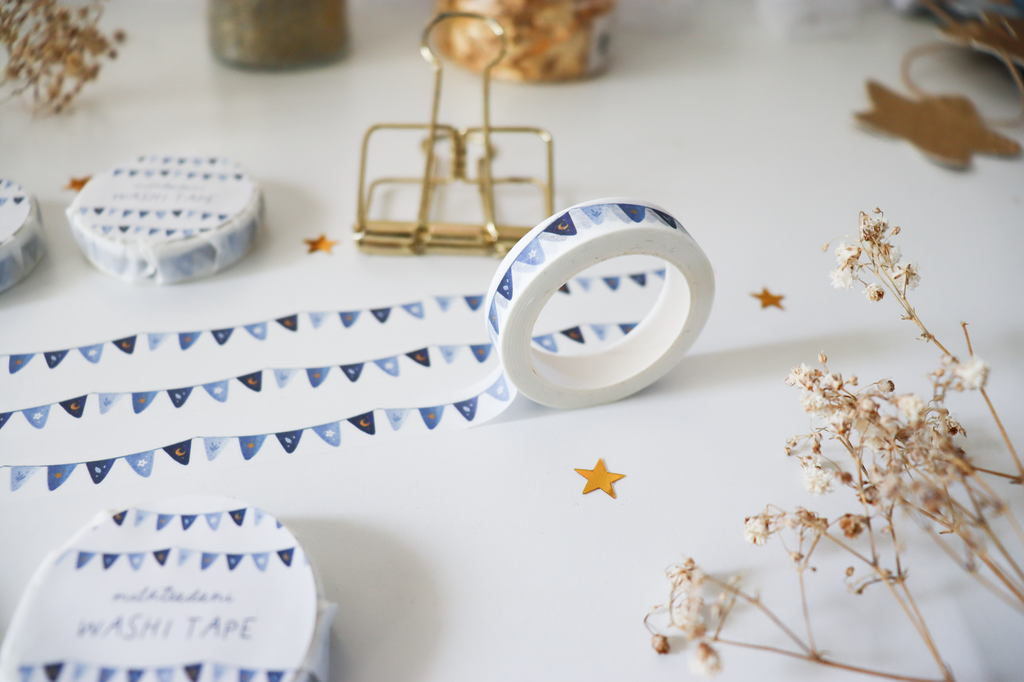 Washi Tape - 10MM Blue Garland