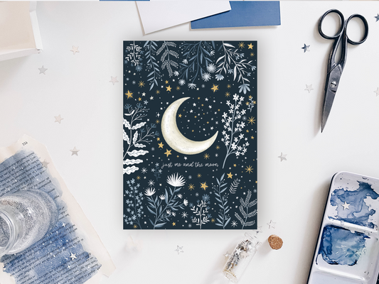 Postcard - just me and the moon