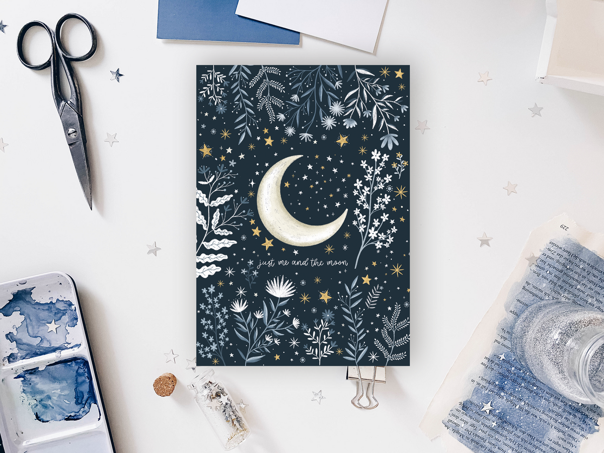 Postcard - just me and the moon