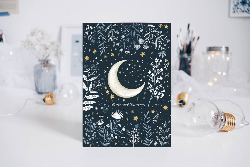 Postcard - just me and the moon