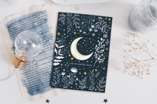 Postcard - just me and the moon