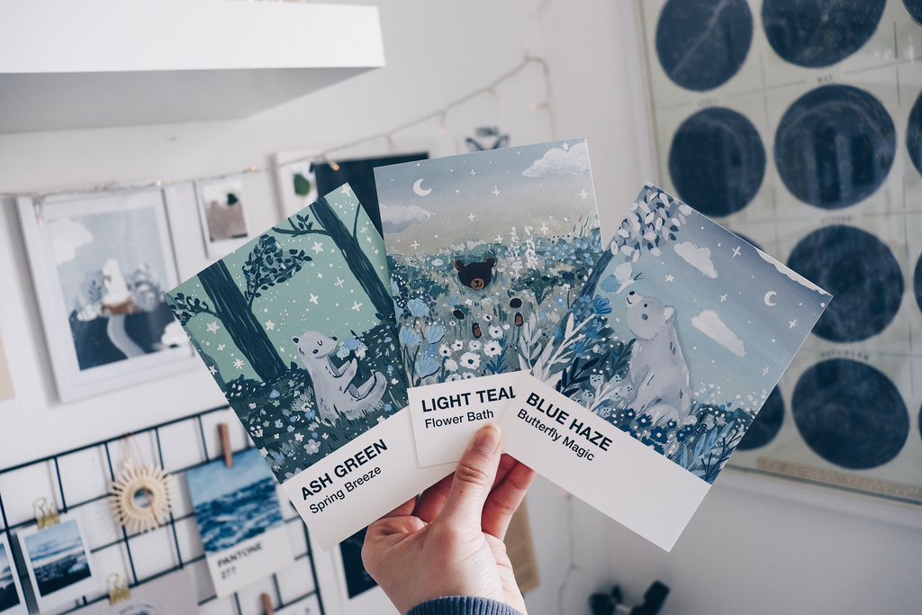 Gouache Art Prints - Dream Bears
