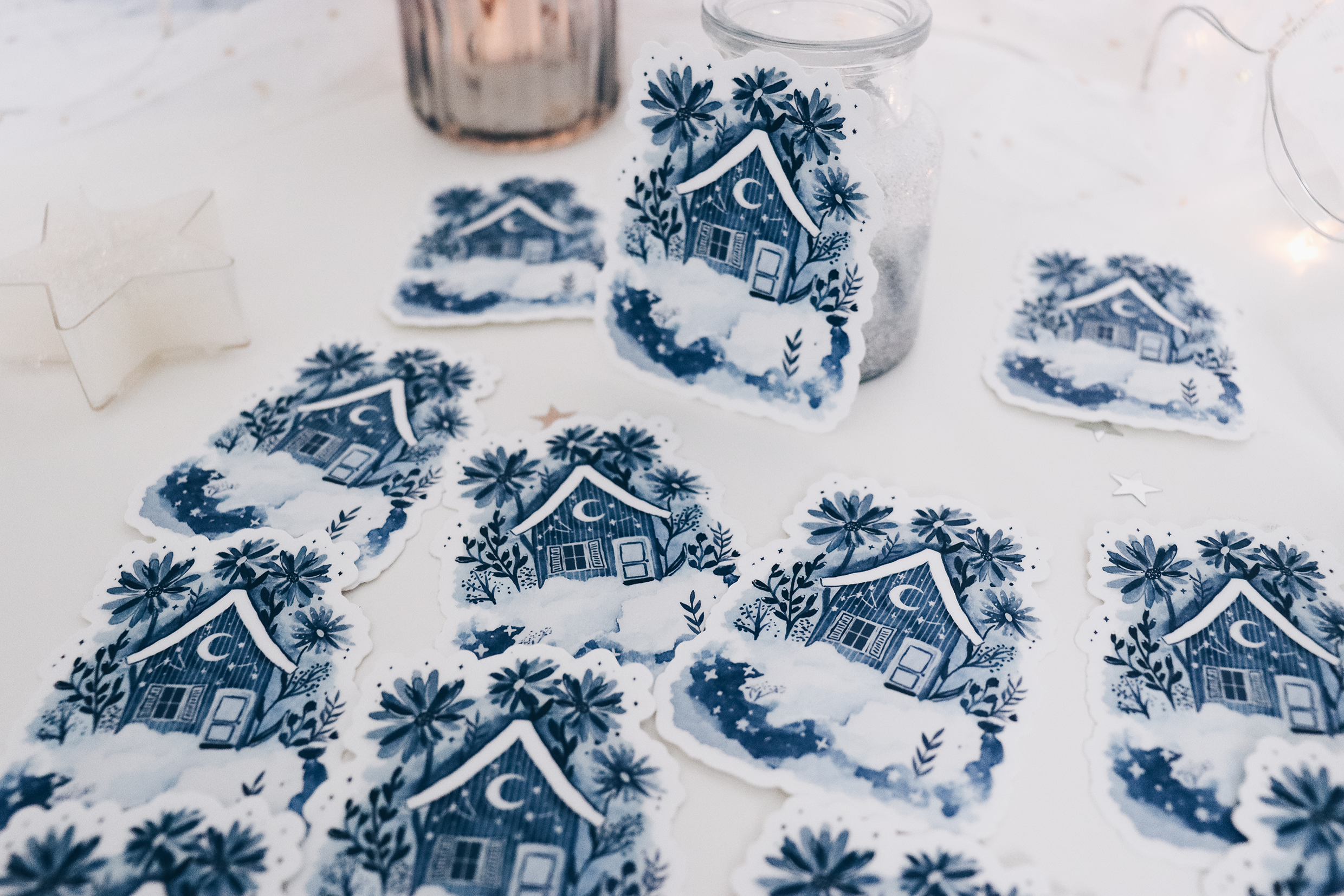 Sticker - Watercolor House in the Clouds