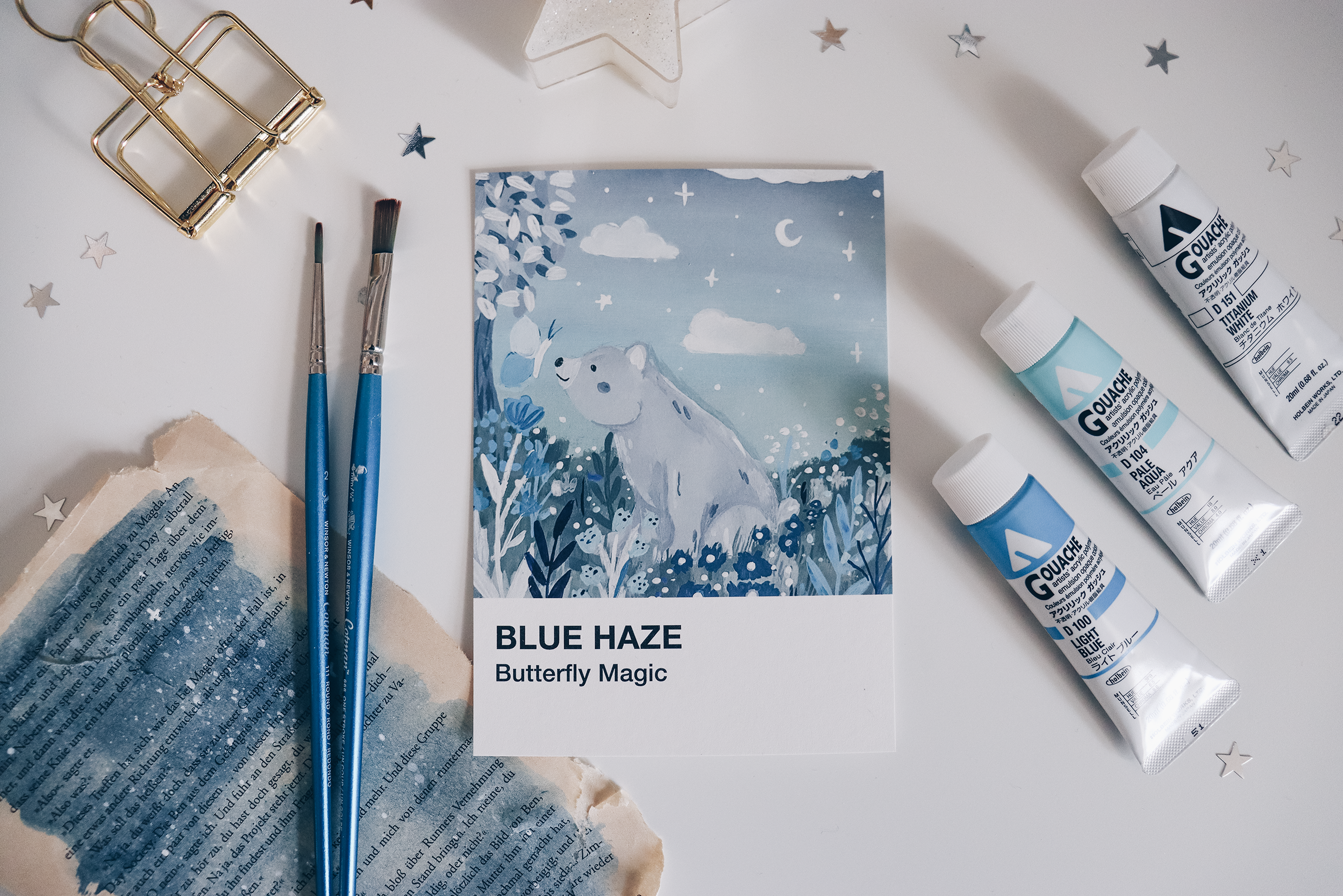 Gouache Art Prints - Dream Bears