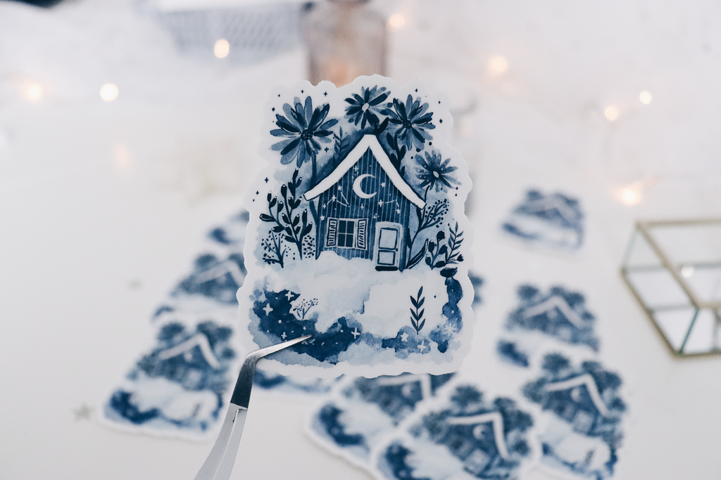 Sticker - Watercolor House in the Clouds