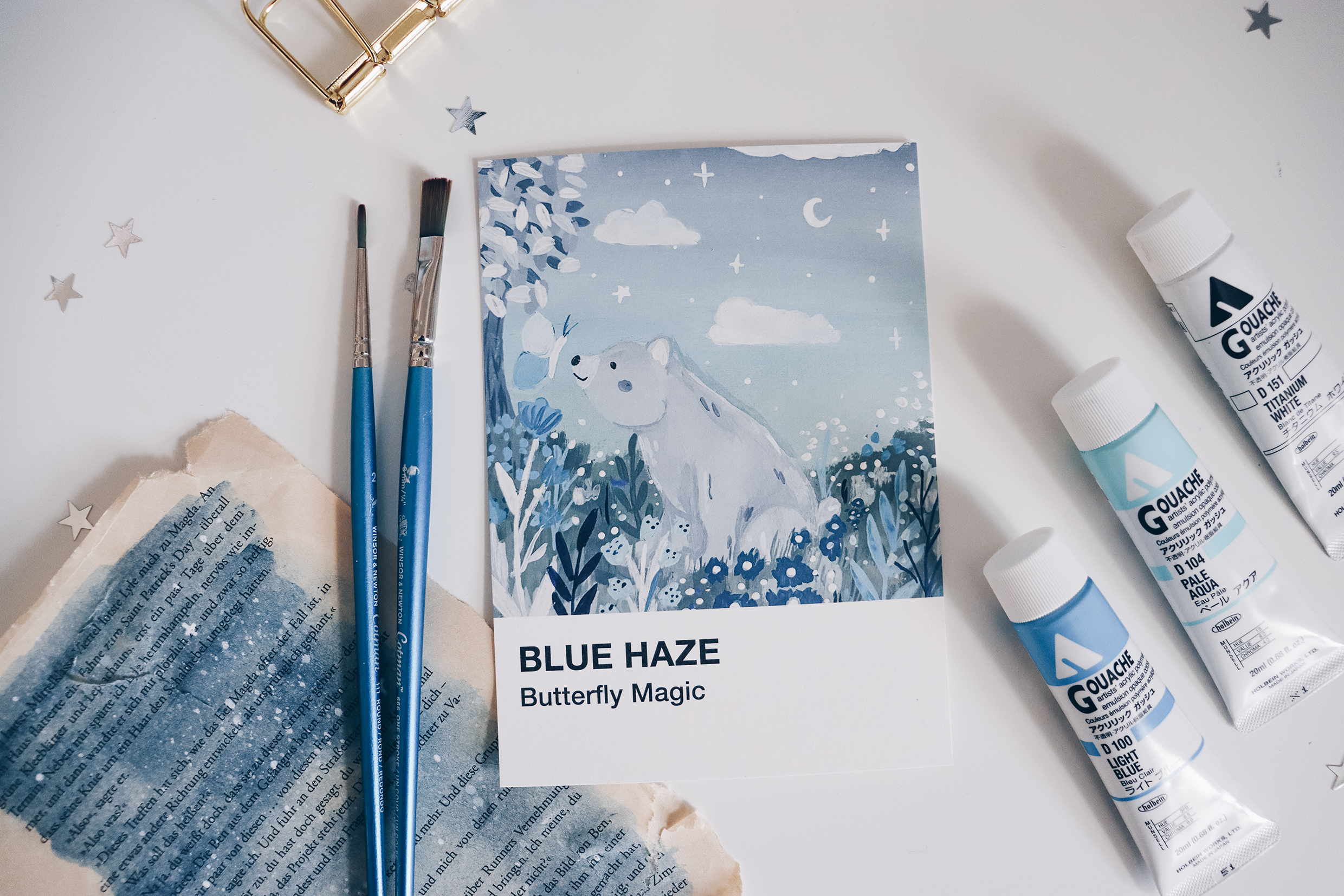 Gouache Art Prints - Dream Bears