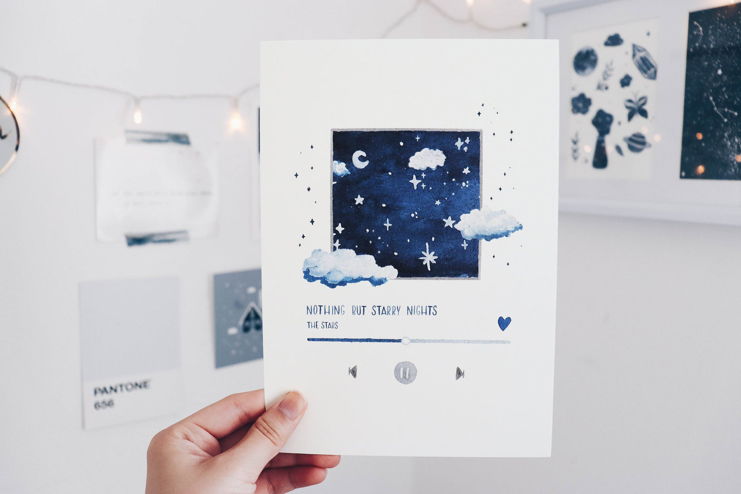 Art Print - Watercolor Nothing but Starry Nights