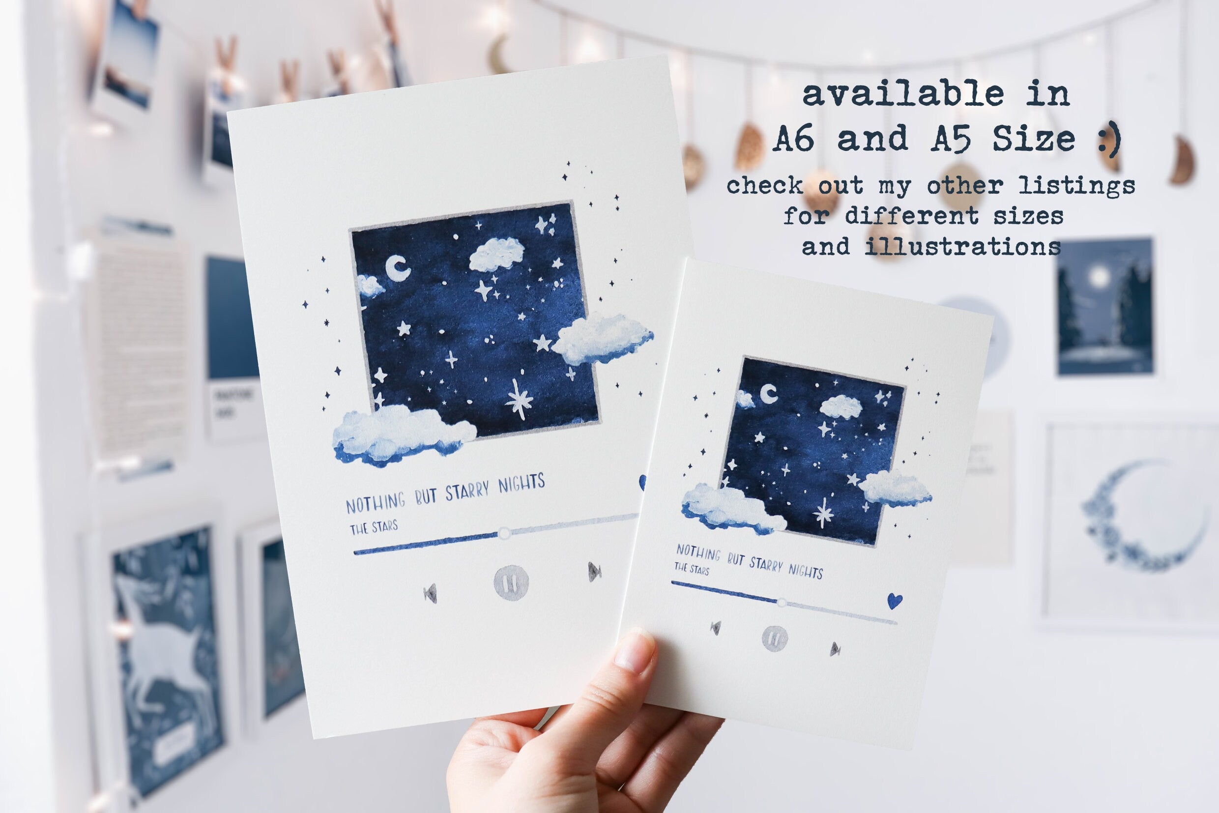 Postcard - Watercolor Nothing but Starry Night