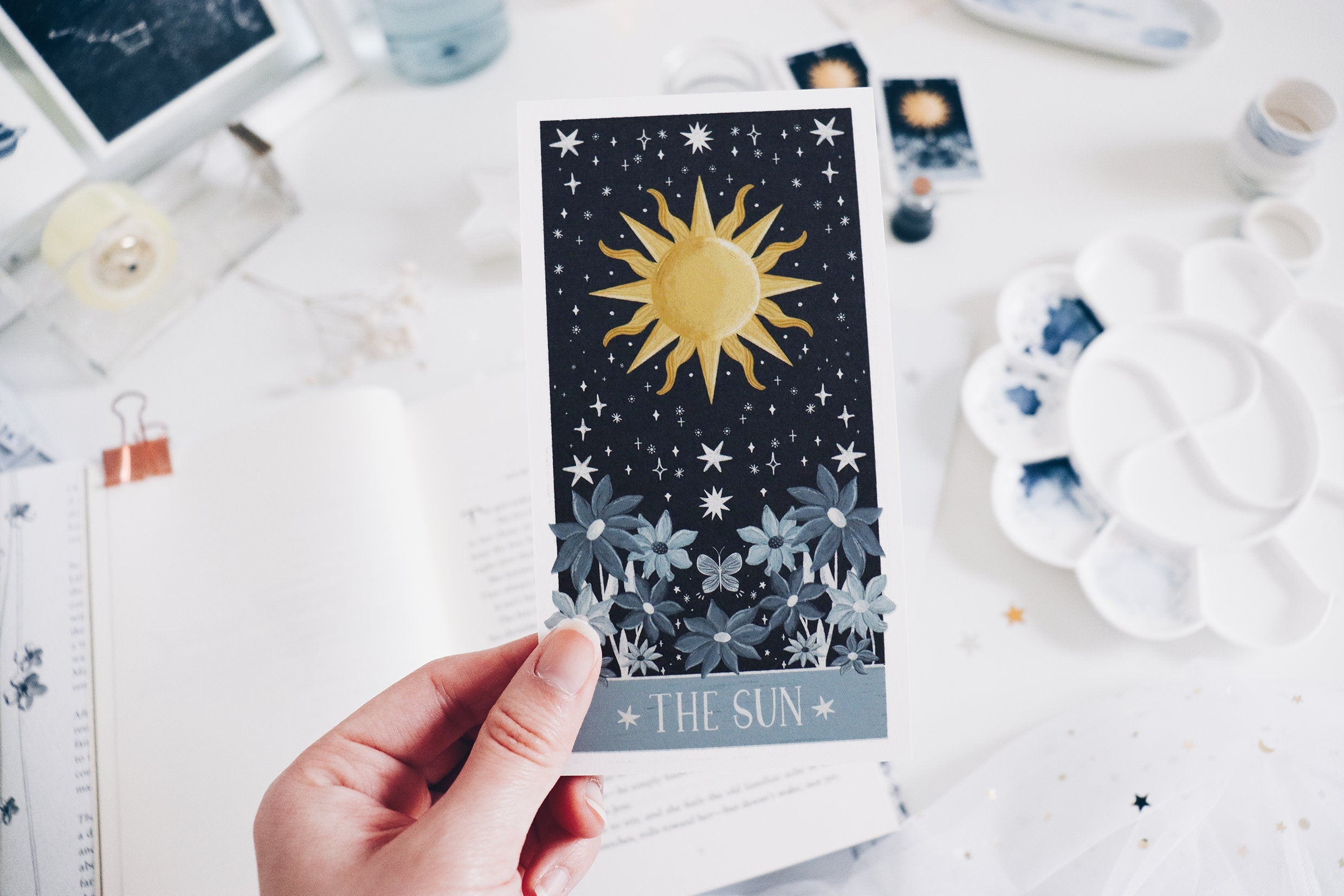 Bookmark - Tarot Card Moon and Sun