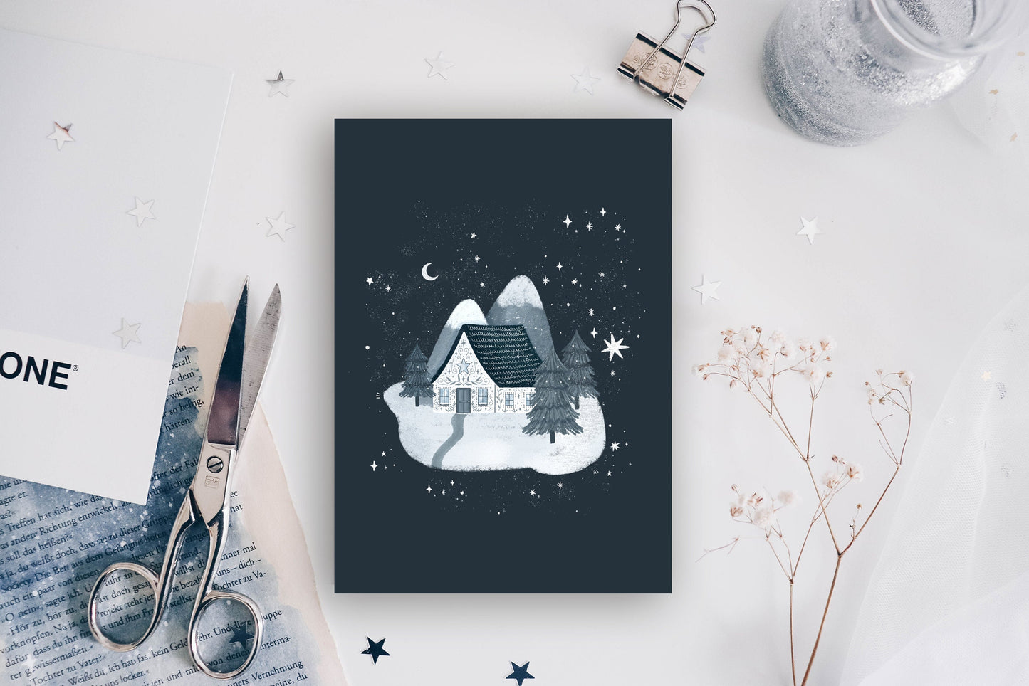 Postcard - Cozy Winter Wonderland Cottage
