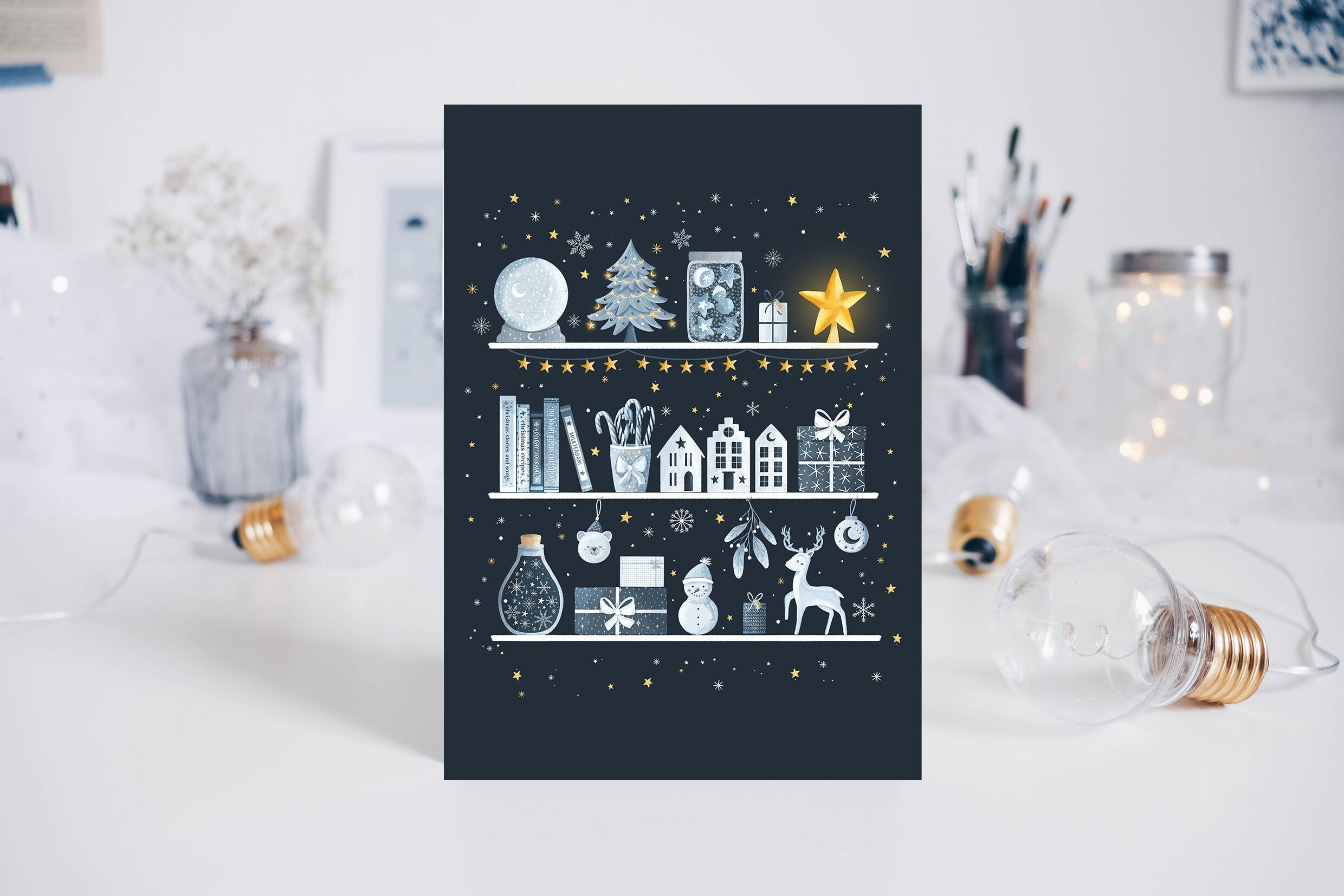 Greeting Card - Winter Shelves